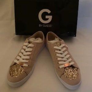 GUESS LIGHT PINK FABRIC GLITTER SNEAKER SHOES 7.5M